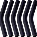 6Pcs Metal Straw Silicone Tips 5/16 IN Wide(8mm Outer Diameter) Food Grade Rubber Flex Elbow Straw Covers Replacement Tip for Stainless Steel Metal Straws,Black