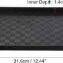 PATIKIL 12x8 Fast Food Tray, Plastic Reusable Multi-Purpose Rectangle Serving Tray Mosaic Texture for Restaurant Home Kitchen, Black