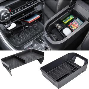 2PCS Center Console Organizer Tray and Armrest Storage Box Compatible with Toyota RAV4 2025 2024 2023 2022 2021 2020 2019 Insert Secondary Storage box Accessories