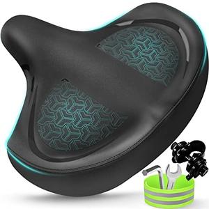 Bicycle Seat, Bike Seat for Women Men Extra Comfort Wide, Oversized Comfortable Seats Saddle for Peloton Bikes, Fit for Exercise Bikes, Electric Bikes, Mountain Bikes, Cruiser Bikes