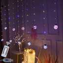 Obrecis Wishing Ball Curtain Lights 240 LED Hanging Twinkle Window Lights 8 Modes Fairy Lights for Bedroom with Remote, USB Powered String Lights Indoor for Christmas Wedding Party Wall (Four Color)