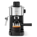 6 Bar Espresso Machine, 800W Compact Coffee Maker with Stainless Steel Cup Warmer, Steam Milk Frother, Automatic Pressure Relief, Cappuccino & Latte Maker, Black, for Home and Office