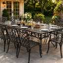 Indoor and Outdoor Patio Bistro Chairs with Armrest Bronze Dinning Set 2 Chairs, Cast Aluminum.