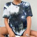 SOLY HUX Women's Tie Dye Shirt Short Sleeve Round Neck Tees Casual T Shirts Summer Tops (M)