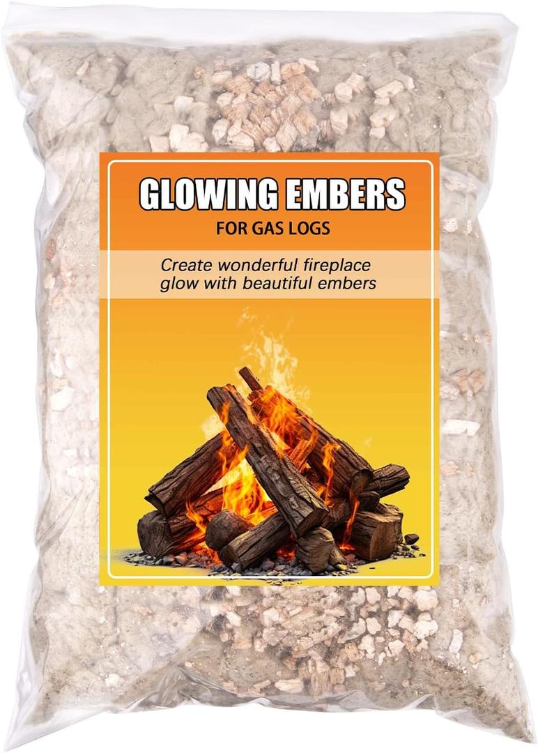 6 oz-Rock Wool Gas Fireplace Embers,Glowing Ember Enhancement for Gas Logs and Fireplaces