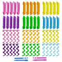 60pcs Heatless Hair Curlers Spiral and Wave Styling Kit 2 Styles No Heat Curlers with 2 Pieces Hooks for Women Girl's Short Medium and Long Hair((12 Inch/30 cm)
