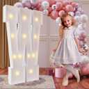Imprsv 4FT Marquee Light Up Letters for Birthday Party Decorations Large Marquee Letters for Wedding Event Bridal Shower Engagement Anniversarty Party Decor,Letter W