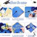 Wavwavw 43 PCS DIY Graduation Cap Decorations Kit, Grad Cap Decorations Included Faux Flowers 3D Butterfly Self Adhesive Rhinestones Stickers Alphabet Letter Stickers for 2026 Grad Party (Blue)