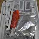 Sthmec Nightstands Set of 2, LED Bedside Tables with Charging Station and Fabric Drawer, Night Stand with Storage, 3 Tier Side Table with Open Shelf, LED Nightstand with Charging Station, White