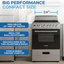 Avanti 24-Inch Freestanding Electric Range with Ceramic Glass Cooktop and Digital Timer, in Stainless Steel (CERU240P3S)