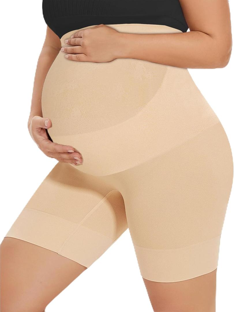 KIM S Plus Size Maternity Shapewear Summer Maternity Panties Underwear Pregnancy Clothes Slip for Under Dresses Belly Support Pregnancy Essentials (Nude 3XL)