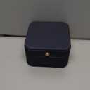 Wedding Ring Box Engagement Box Dusty Blue, Square Leather Velvet Jewelry Ring Bearer Box, Premium Gorgeous Vintage Double Slots Ring Box for Proposal, Ceremony, Anniversary, Gift