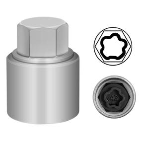 043 Wheel Locking Nut Key Compatible with BMW Series, Socket OD 27mm - ID 25mm, Nut Adapter, Anti-Theft Lug Nut Removal Tool