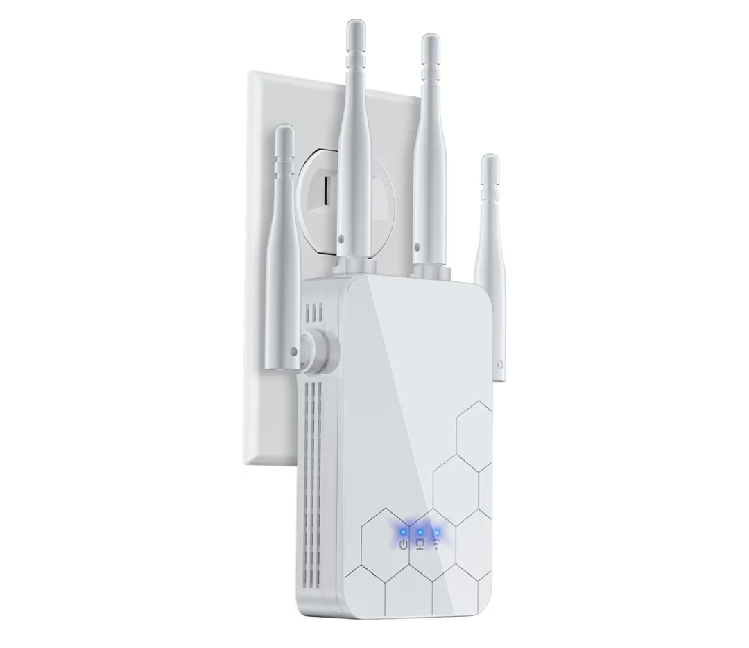 WiFi Extender Internet Booster, 10000 Sq.ft Long Range Repeater Wireless Routers Amplifier, Mesh WiFi 80% Faster, 1 Tap Setup, Broader Than Ever, Support More Network Devices at Home