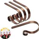 Christmas Stocking Holders for Mantle Set of 4, Lightweight Adjustable Christmas Stocking Holder Hooks Metal Fireplace Hanger for Christmas Party Decoration, Non-Slip Mantle Stocking Hooks(Red Bronze)