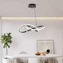 Modern LED Pendant Light FixtureBlack Contemporary Ceiling Hanging Fixture with Irregular Ring Lights for Dining Living Room Bedroom Kitchen Island Cafe4000KNeutral Light