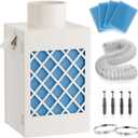 Indoor Dryer Vent Kit, HG Power Metal Dryer Vent Box, Safety Vent Flap, Dryer Lint Trap, Indoor Dryer Vent for Electric Dryer, Space Saver Dryer Vent Kit with Polyester Filters, Dryer Vent Hose