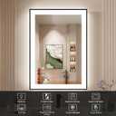 20x28 Inch LED Bathroom Mirror with Black Frame