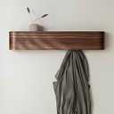 Wall-Mounted Coat Rack 'Toke' - Modern Design Coat Rack with Hidden Wall Hooks - Solid Wood Veneer Panel Coat Hanger - Walnut, 

‎20.83 x 2.8 x 3.94 inches