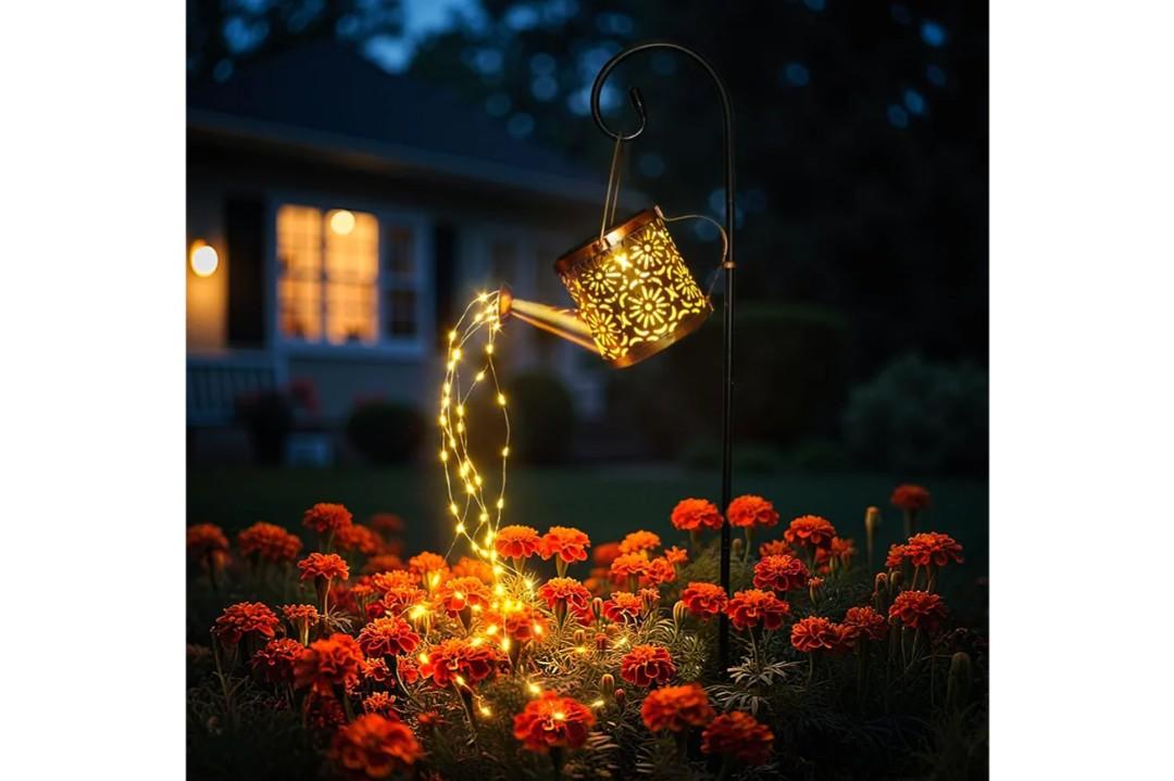 Solar Garden Lights Outdoor Decoration, Metal Solar Watering Can Lights Outdoor Waterproof, Small Patio Light Yard Lawn Pathway Decor, Gardening Gifts for Women Mom Grandma