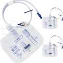 2000mL Catheter Bags for Men and Women 3 Pack Professional Urinary Drainage Bags with Enhanced Anti-Reflux Drip Chamber, 48 Thickened Drainage Tube, Adjustable Clips & Hanging Hook