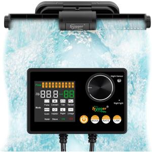hygger Intelligent Wave Maker for Aquarium, Saltwater Freshwater Circulation Pump Adjustable 6 Waves/Night/Feed/Wireless Connection Mode, Magnetic Holder Display Controller Memory Function (25W)