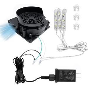 Inflatable Fan Blower Replacement, 12V 1.2A Waterproof Air Blower with 3 LED Light String for Halloween, Christmas, EasterThanksgiving Day Inflatables Fan Blower, Inflatables Indoor Outdoor