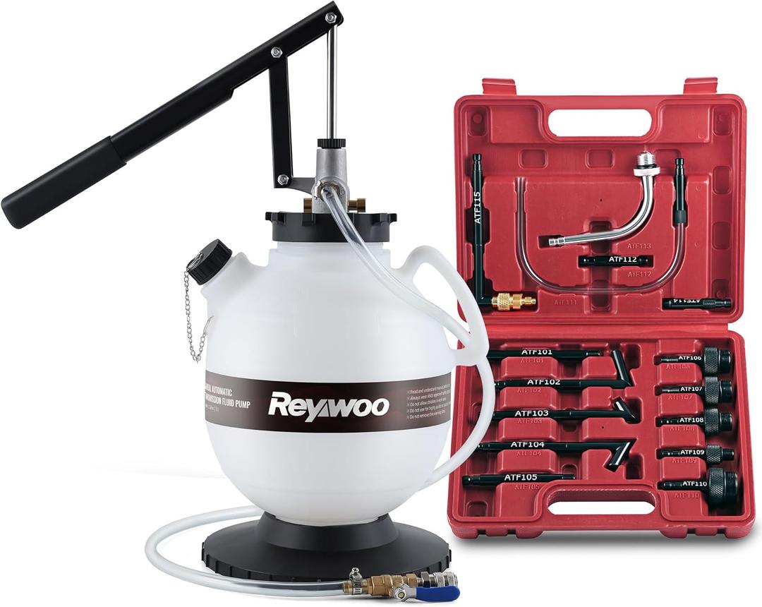 7.5L Manual Transmission Fluid Pump, 2-Gallon ATF Oil Extractor/Changer Kit with 15 Multi-Function Adapters for Automotive & Hydraulic Fluids