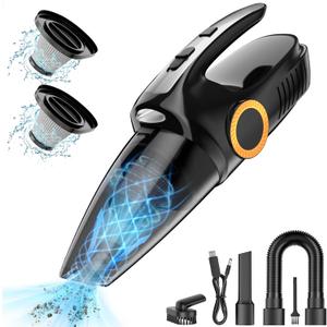 NHOWIN Handheld Vacuum Cordless, 9500PA Portable Handheld Vacuum with LED Light & 2 Filters Powerful Suction Car Vacuum Rechargeable Hand Held Vacuum Cordless for Home Office Kitchen Car Pets