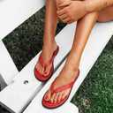 Flip Flops for Women Comfortable Slip on Open Toe Thong Sandals Casual Summer Dress Flats Sandal Shoes. (Red, Us 8.5)