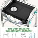 FANGSUN Walker Tray for Folding Walker 2.0 Upgraded Detachable Tray for Walkers with Extended Straps & Cup Holder, Fits Standard Folding Walkers with Side Bars, Mobility Accessory for Seniors