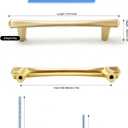 10 Pack Gold Cabinet Handles 3.75 Inch(96mm) Hole Center Brushed Brass Cabinet Pulls Gold Dresser Drawer Pulls-Door Hardware Handles for Kitchen Bathroom Bedroom Furniture