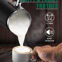 Huogary Milk Frother, Milk Steamer for Milk Foam & Hot Milk(4.5oz/10.5oz), Electric Milk Frother and Warmer for Homemade Coffee, 120V (Black)