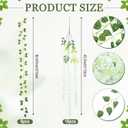 Zeyune 24 Pcs Wisteria Artificial Flowers Garland Includes 6.8 ft Artificial Wisteria Hanging Flowers 3.6 ft Fake Vines Green Pothos Leaves for Garden Outdoor Wedding Arch Decoration (White)