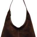 Womens Trendy Suede Tote Bag Shoulder Bags For Women Fall Underarm Bag Winter Hobo Bag Work Purses Suede Travel Handbag