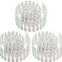 3 PCS 35 Inch Mini Christmas Garden Fence, White Miniature Fairy Garden Fence Mini Wood Picket Ornament Fence for Dollhouse Village Landscape Home Garden Plant, DIY