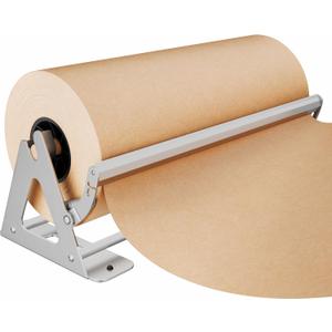 DIY Crew 24 Inch Paper Roll Dispenser and Cutter - Heavy-Duty Wall Mountable, Non Slip Tabletop - Kraft, Freezer, Butcher Paper - Up to 1000ft Rolls (Silver)