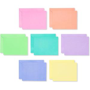 American Greetings Single Panel Blank Cards Bulk with Envelopes, Bright Pastel Colors (200-Count)