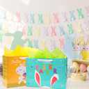 Nihuecne 4 Pack Extra Large Easter Gift Bags with Tissue Paper, 16" Paper Gift Bags with Handles for Easter Gift Wrap,4 Designs