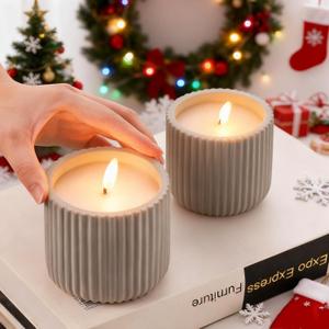 Flameless Christmas Candles,2 Pack Christmas Decorations Flameless Candles Battery Operated Candles for Christmas Home Decoration