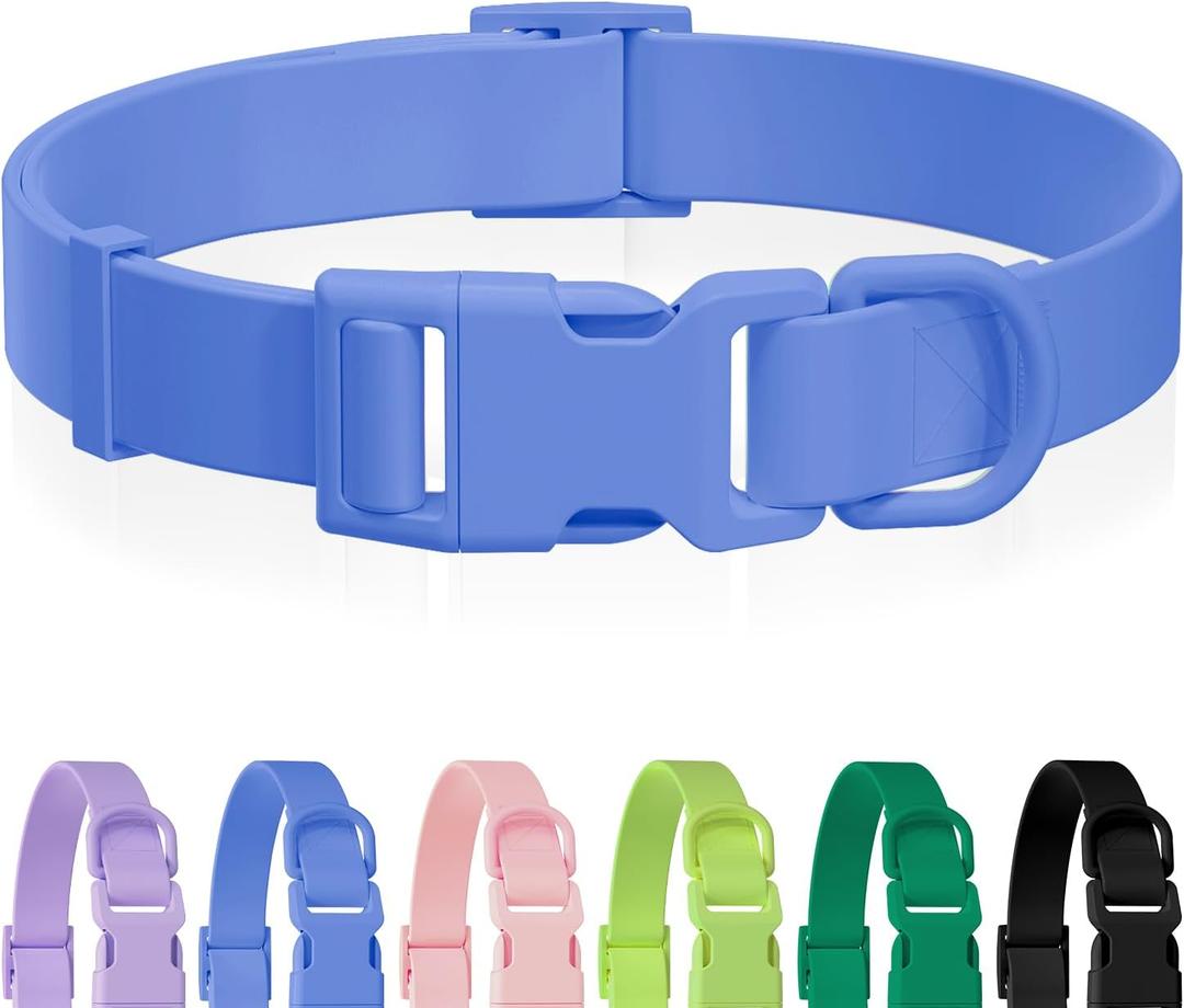 Waterproof Rubber Dog Collar, Odor-Resistant and Easy to Clean, Ideal for Daily Walks, Rainy Days, Swimming and Hiking, Fits Medium Dogs, (M (11.8-18.5 inch, Purple)
