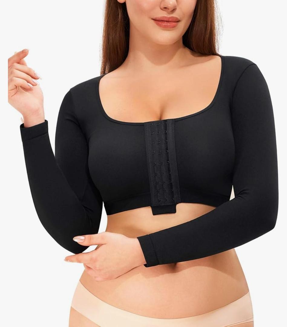 Nebility Arm Compression Sleeve Women Arm Shaper Post Surgery Post Surgery Front Closure Bra Size Small