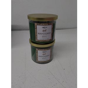 Candle-lite Green Décor Candles Mahogany 14 Oz, 2 Pack