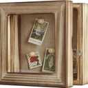 Freezing point Shadow Box Frame 5x5 Shadow Box Display Case Cabinet Picture Frame with Linen Back Memorabilia Awards Bouquet Photos Baby Memory Box for Keepsakes Small Mini Paw Print Box Pin (55, Carbonized)