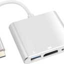 Battony USB C to HDTV Adapter USB Type C Adapter Multiport AV Converter with 4K HDTV Output C Port & 3.0 Fasting Charging Port Compatible for MacBook Pro MacBook Air 2019/2018 iPad Pro 2019