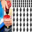 60 Pcs Bottle Pourers Syrup Pour Spouts Including Snow Cone Syrup Alcohol Liquor Bottle Pourers and Rubber Dust Cap Covers Dispenser Accessories