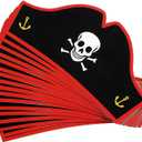 Juvale Cardboard Pirate Hats - Adjustable Party Hats for Halloween Pretend Play Party Favors - 24 Count