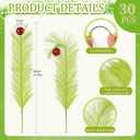 2 x Hananona 30pcs 15" Christmas Picks and Sprays Christmas Tree Filler Green Curly Greenery Stems with Red Ball Xmas Artificial Stems for CraftsTree Decor, Vase Fillers, Home Decorations (30, Green)