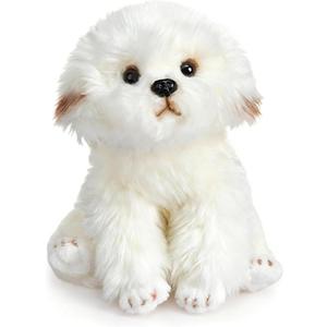 HollyHOME Maltese Stuffed Animal Realistic Maltese Dog Plush Toy Pet Fluffy Stuffed Puppy Dog Toys Gift for Kids 9 inches