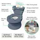 Ingenuity My Size Potty Pro 2-in-1 Potty Training Toilet, Floor Potty with Removable Potty Seat for Standard Toilets, Realistic Flushing Sound, For Toddlers Ages 18+ months, Up to 50 lb - Blue